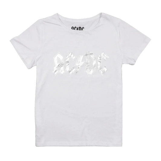 Silver Logo - Ladies White T-Shirt
