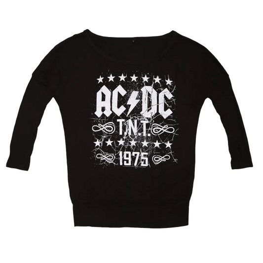 TNT 1975 White Paint Effect Long Sleeve T-Shirt