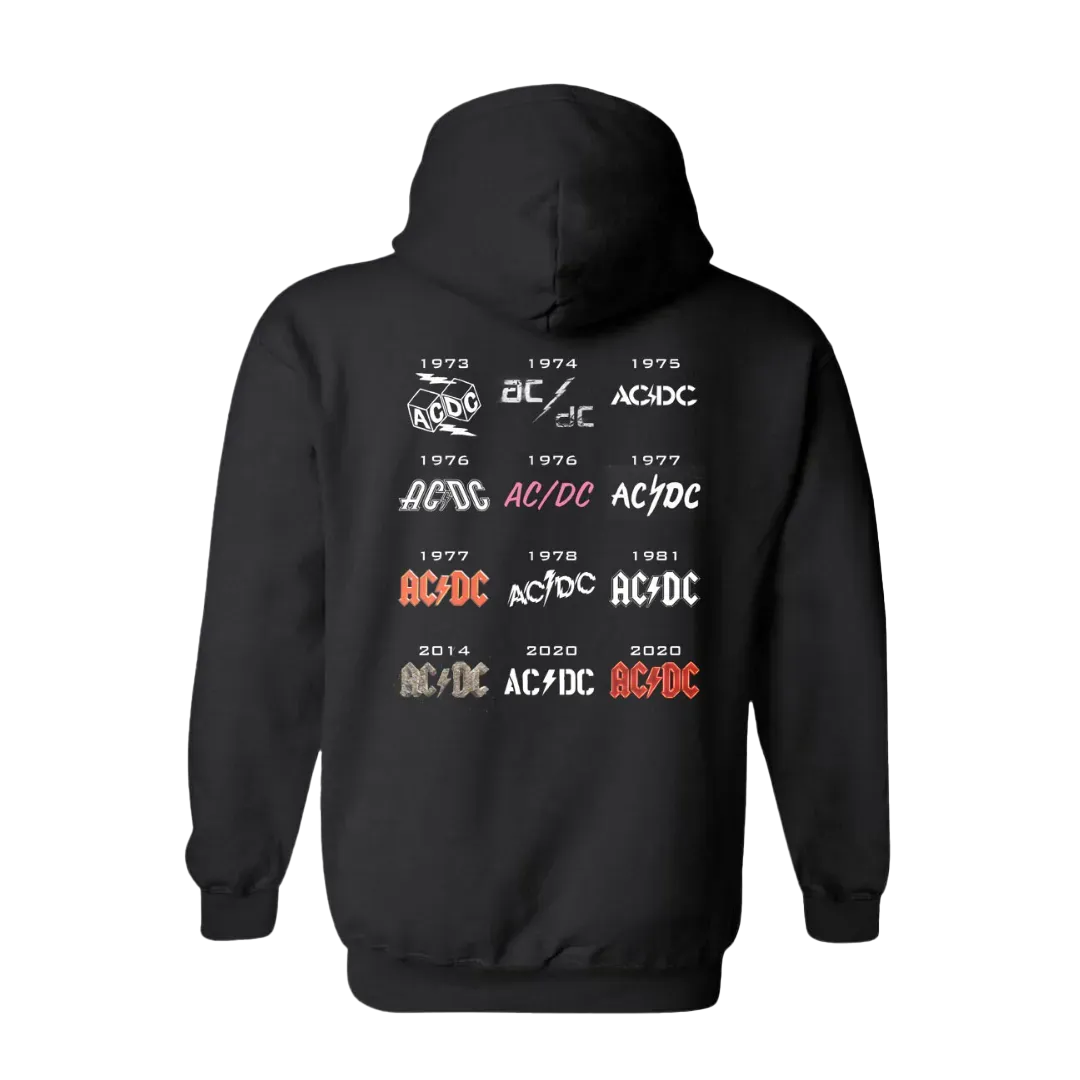 50 Years of AC/DC Logos Hoodie
